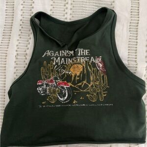 Green Graphic Tank Top